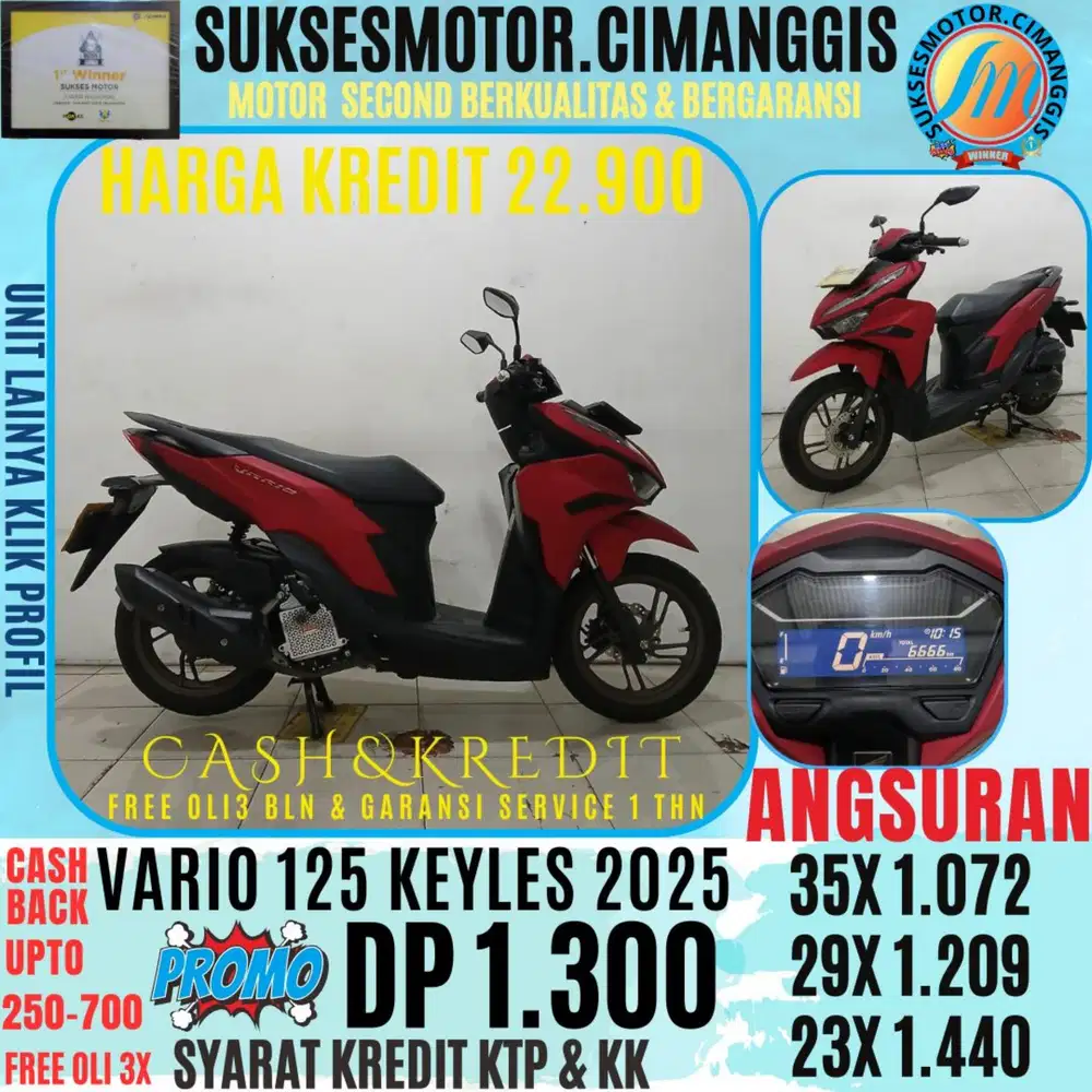 DP 1.3 VARIO 125 KEYLESS CASHBACK UPTO 700 RIBUAN FREE OLI3BLN