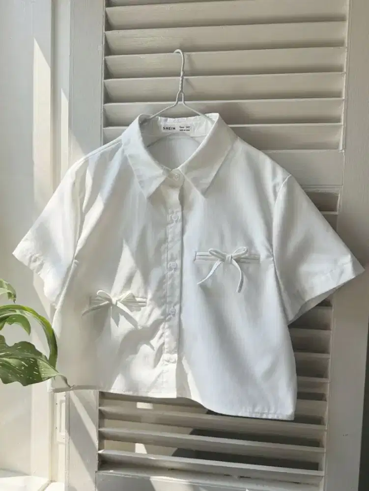 Baju kemeja cropp top