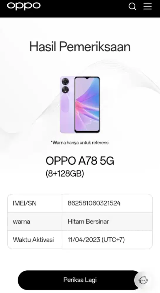 OPPO A78 5G (8/128) Like New Bisa Tukar Tambah