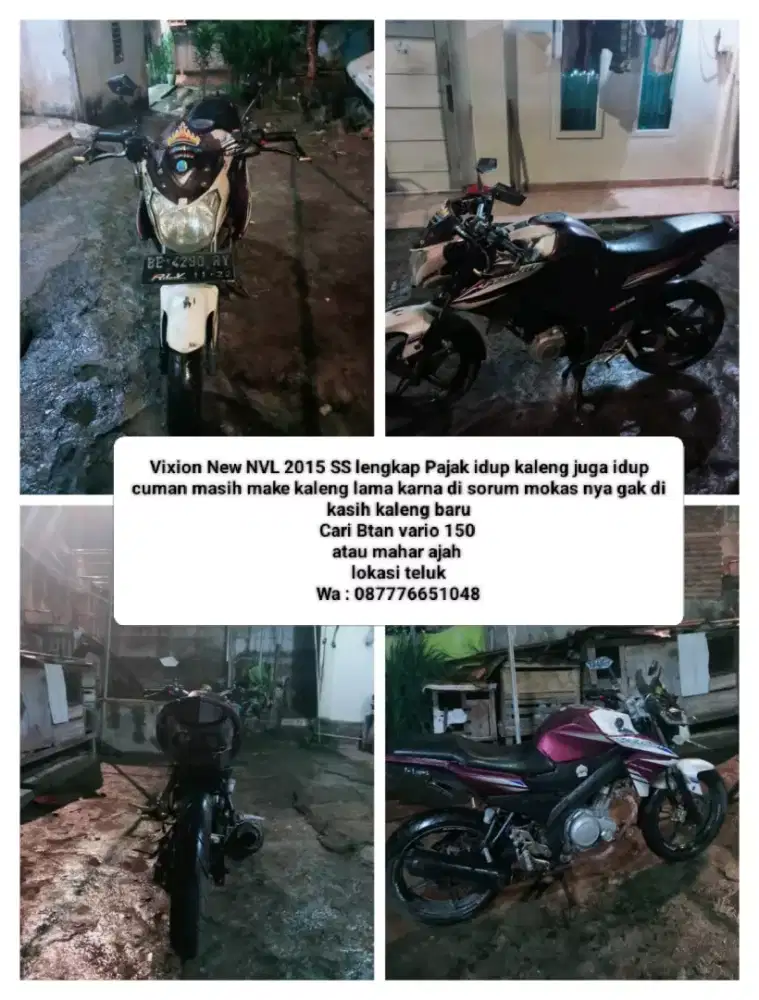 Vixion New NVL 2015 pajek idup SS lengkap