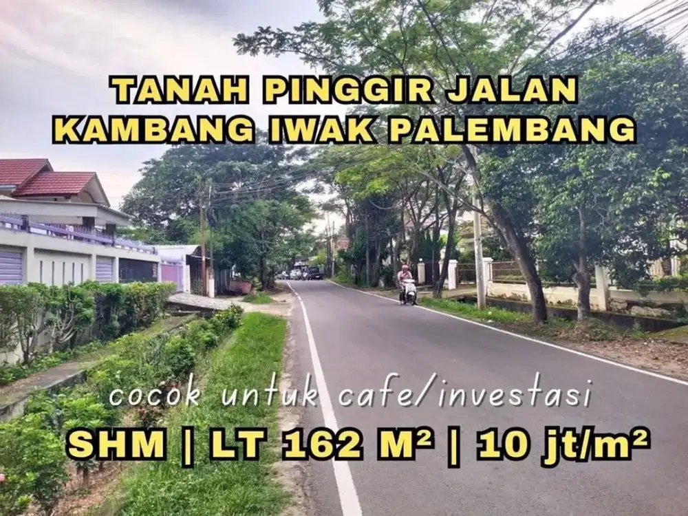 Dijual Tanah Pinggir Jalan Ratna (Area Kambang Iwak) Palembang