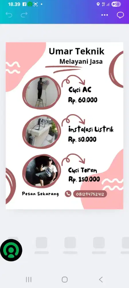 Servis AC dan instalali listrik dan sipil bangunan