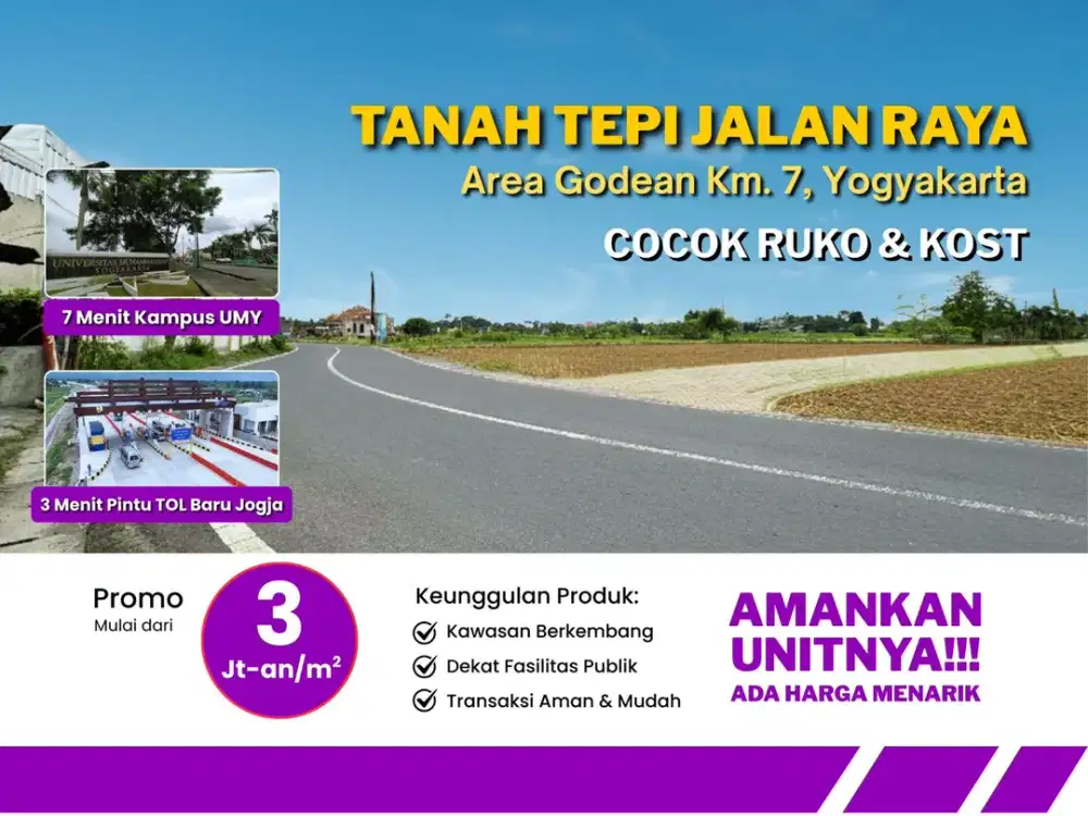 Tanah Jogja, Dekat Malioboro dan Tugu Jogja, Tepi Jalan Raya