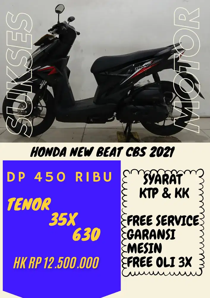 DP TERMURAH HONDA NEW BEAT CBS 2021 DP 450 RIBU BISA CASH/KREDIT