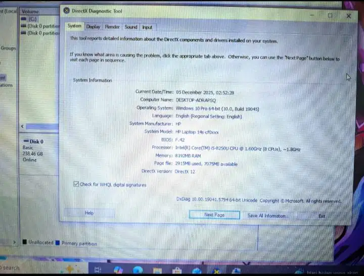 HP 14s cf0xxx i5 Gen 8 dual VGA RAM 8 GB SSD 256 GB