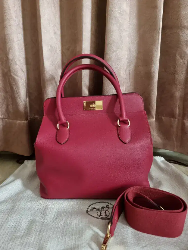 Hermes Leather Evercolor Toolbox handbag 26cm GHW#X:2016