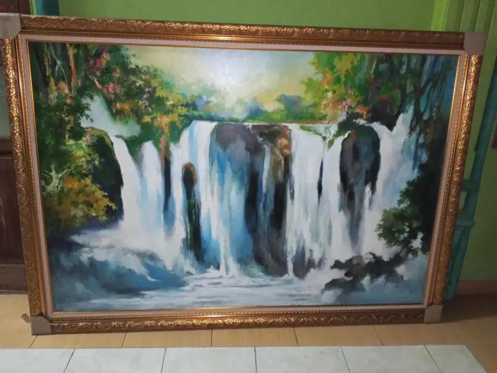 Lukisan kanvas gambar pemandangan jumbo 190x130 Rp.600k