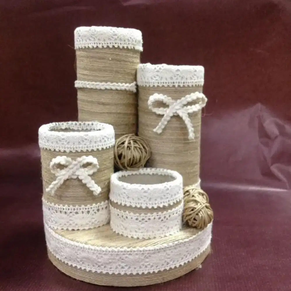 Organizer Serbaguna Estetik Rustic Lilit Tali Goni Dekorasi Renda