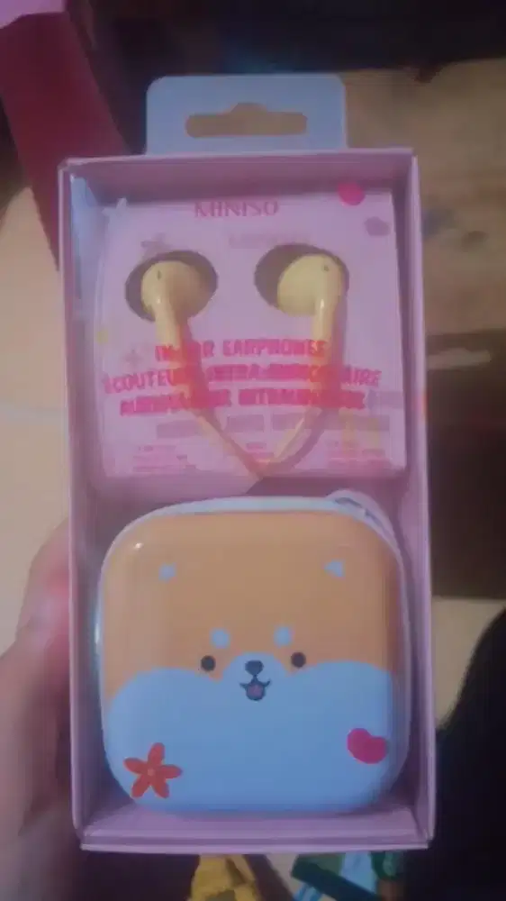 MINISO In-Ear Earphone + Cute Pouch – Limited Cartoon Edition!