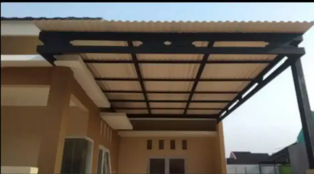 Kanopi rangka baja ringan dn rangka hollow galvanis