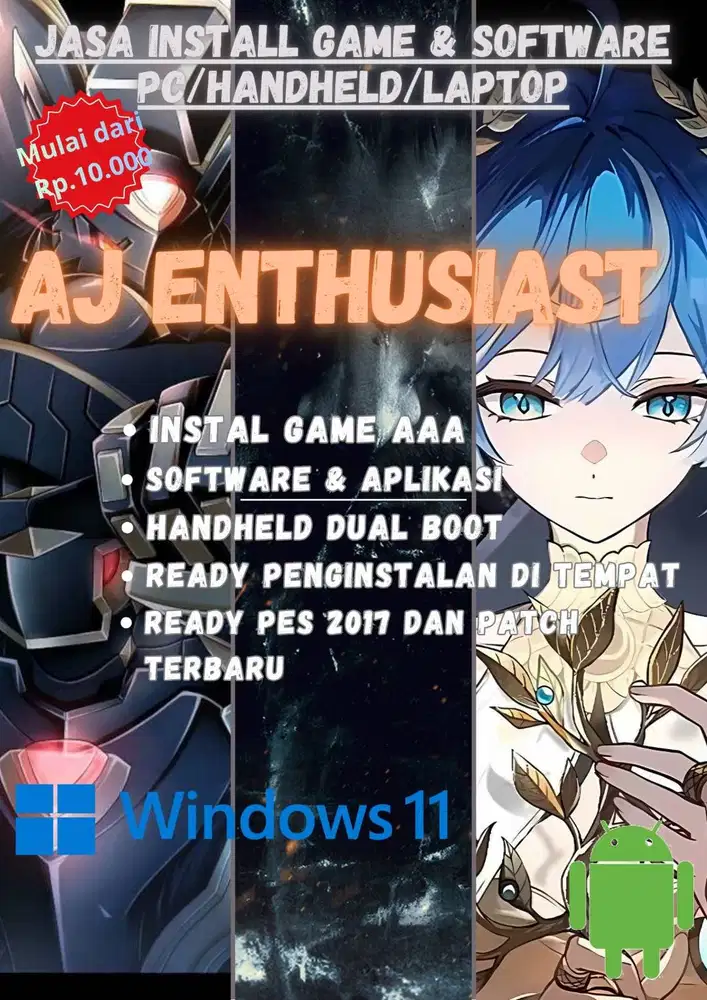 Install windows linux android dan konsol