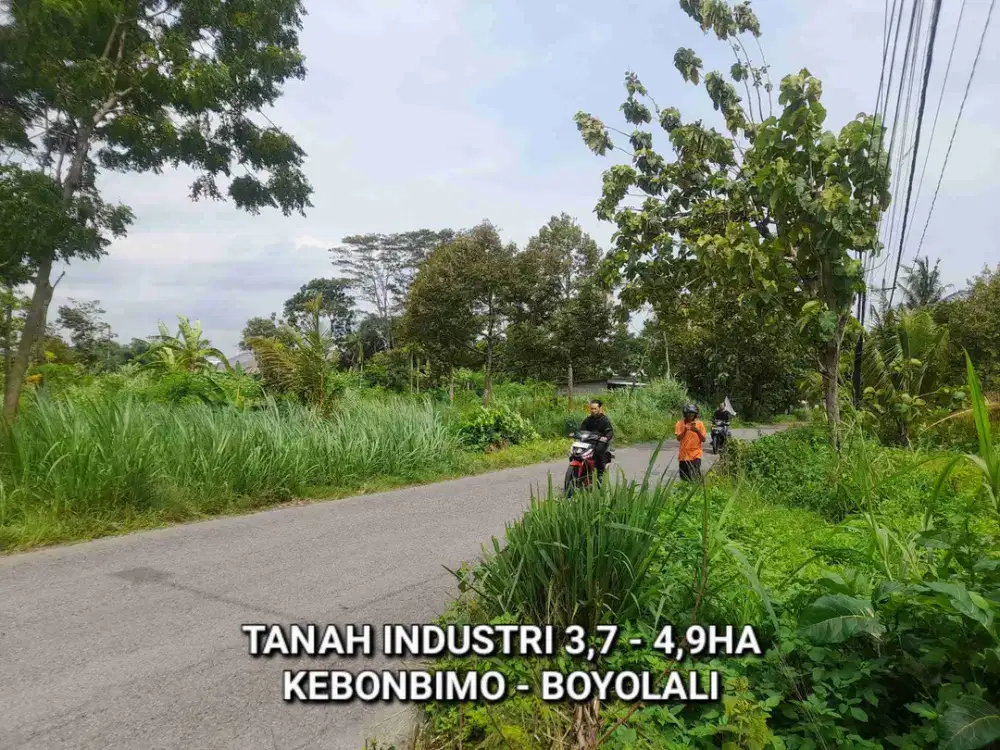 DIJUAL TANAH INDUSTRI 3,7 - 4,9HA, KEBONBIMO, BOYOLALI