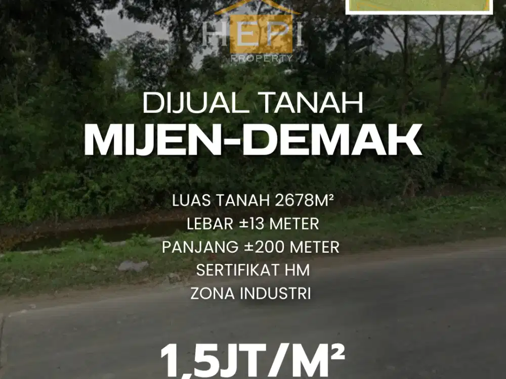 Dijual Tanah di Jalan Raya Demak Jepara