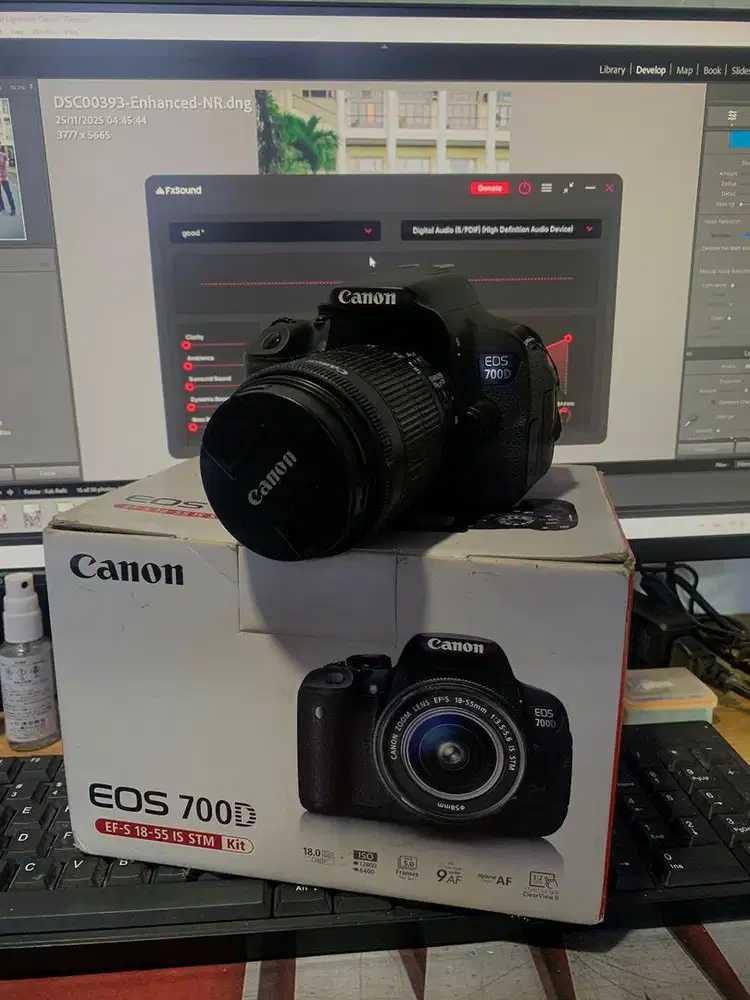 Canon 700d lensa kit stm fullset like new