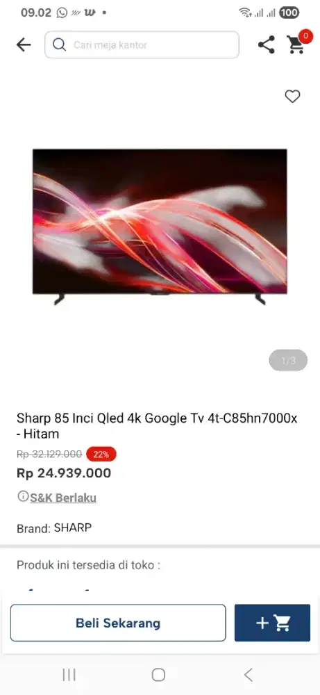 Sharp 85 inci qled 4k c85hn
