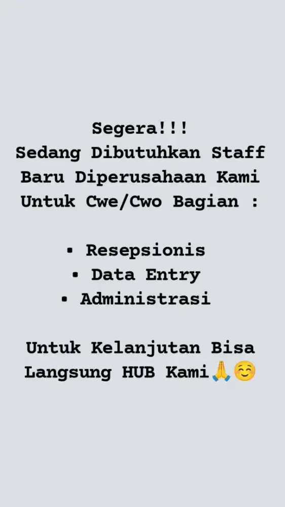 Lowongan baru mari bergabung