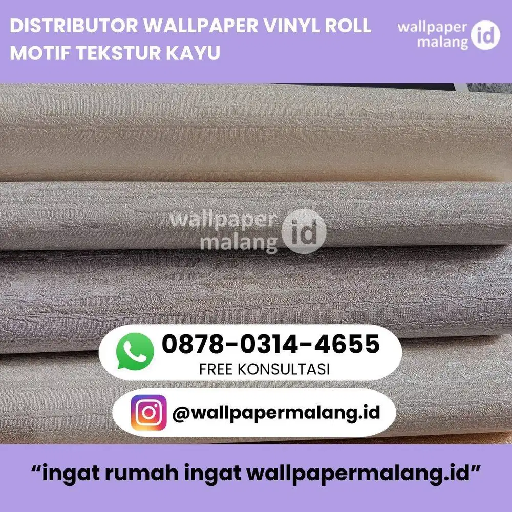 DISTRIBUTOR WALLPAPER VINYL ROLL MOTIF TEKSTUR KAYU