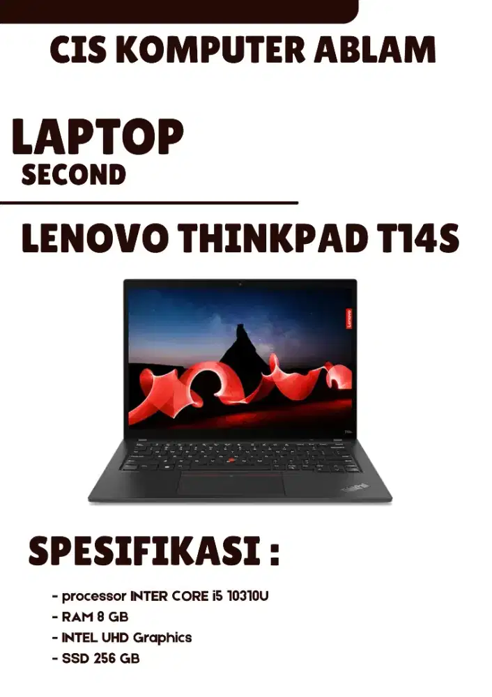 Jual Laptop Second LenovoTHINKPAD T14S