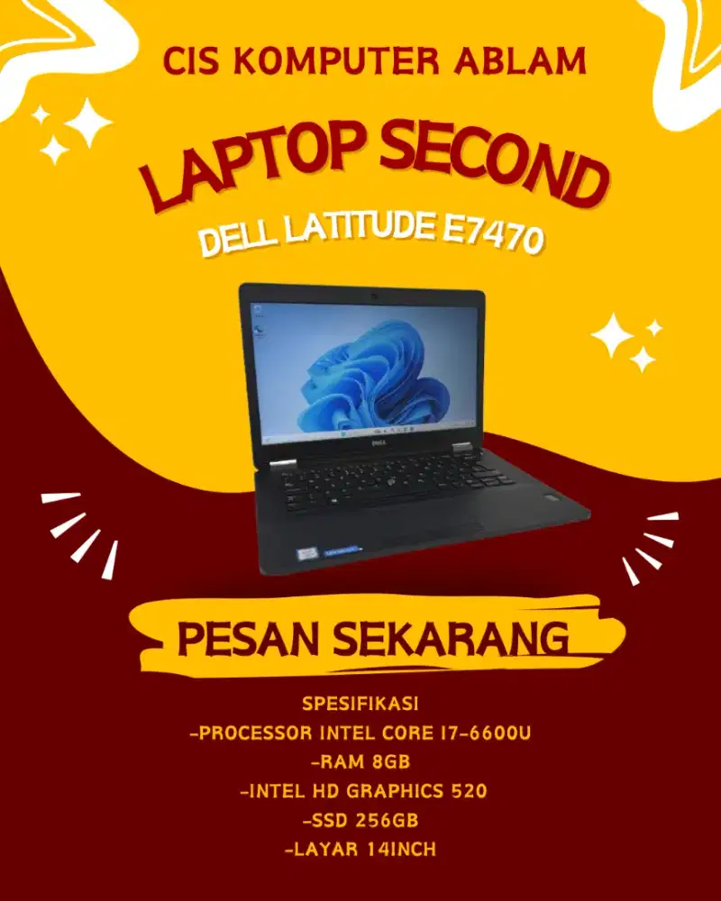 JUAL Laptop Second Dell Latitude E7470