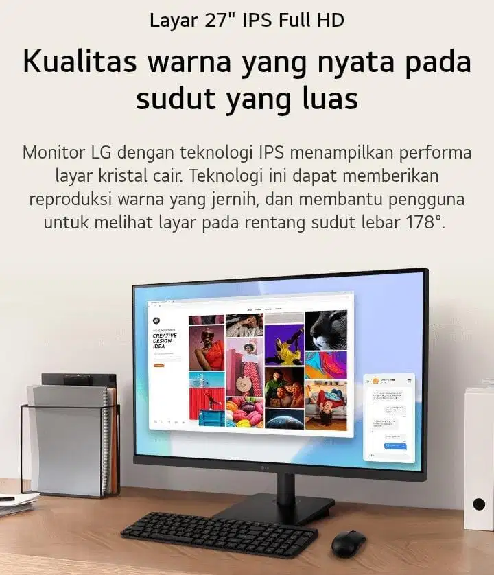 Monitor LG 27 inch New Garansi 3 tahun harga 1,550 jt IPS FHD Bazeless