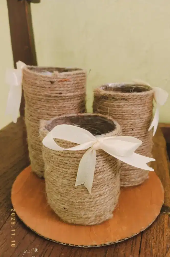 Pot Dekorasi Rustic Handmade (Set 3 pcs)