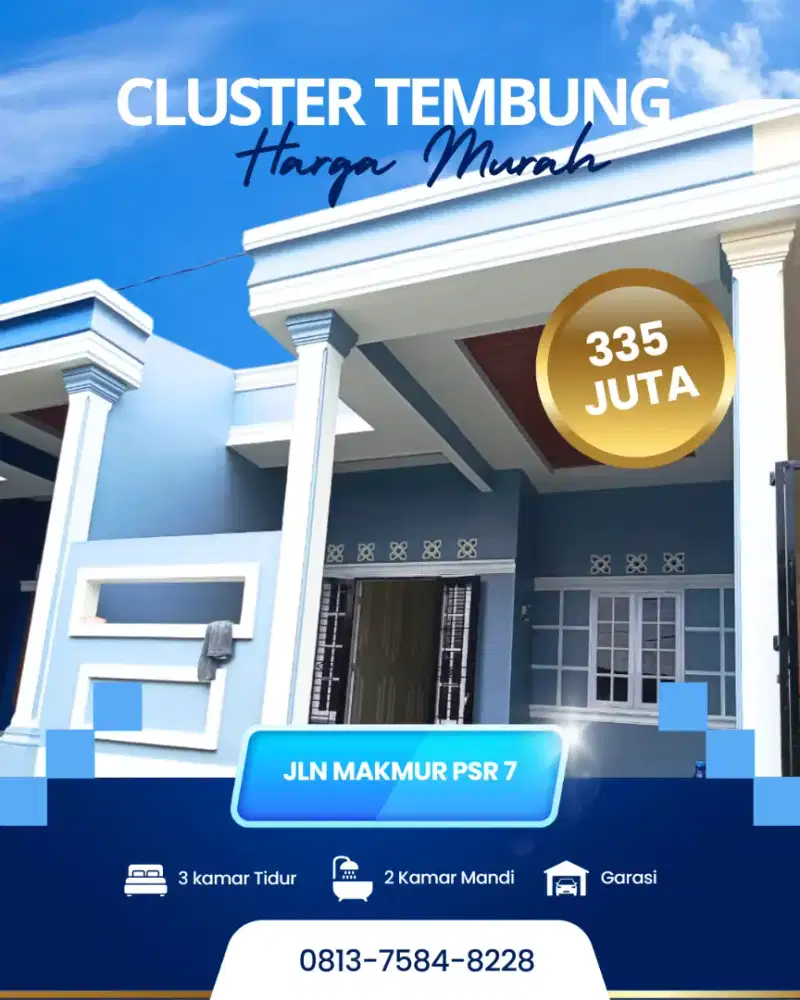 CLUSTER  DI TEMBUNG TIPE 95 PANJANG 21 M2
