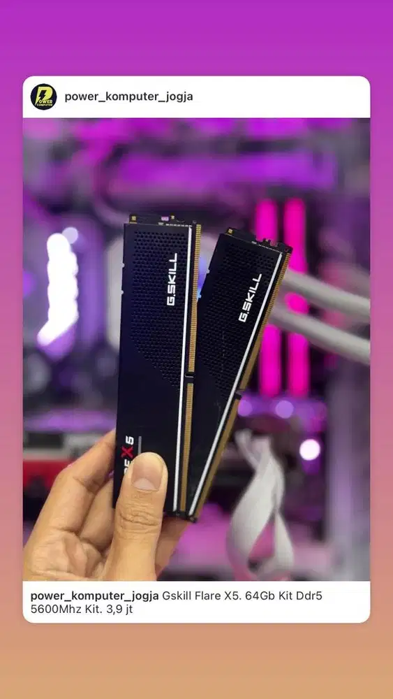 Ram 64Gb Kit Ddr5 5600Mhz Gskill S5 Longdim PC Harga 3,9 jt
