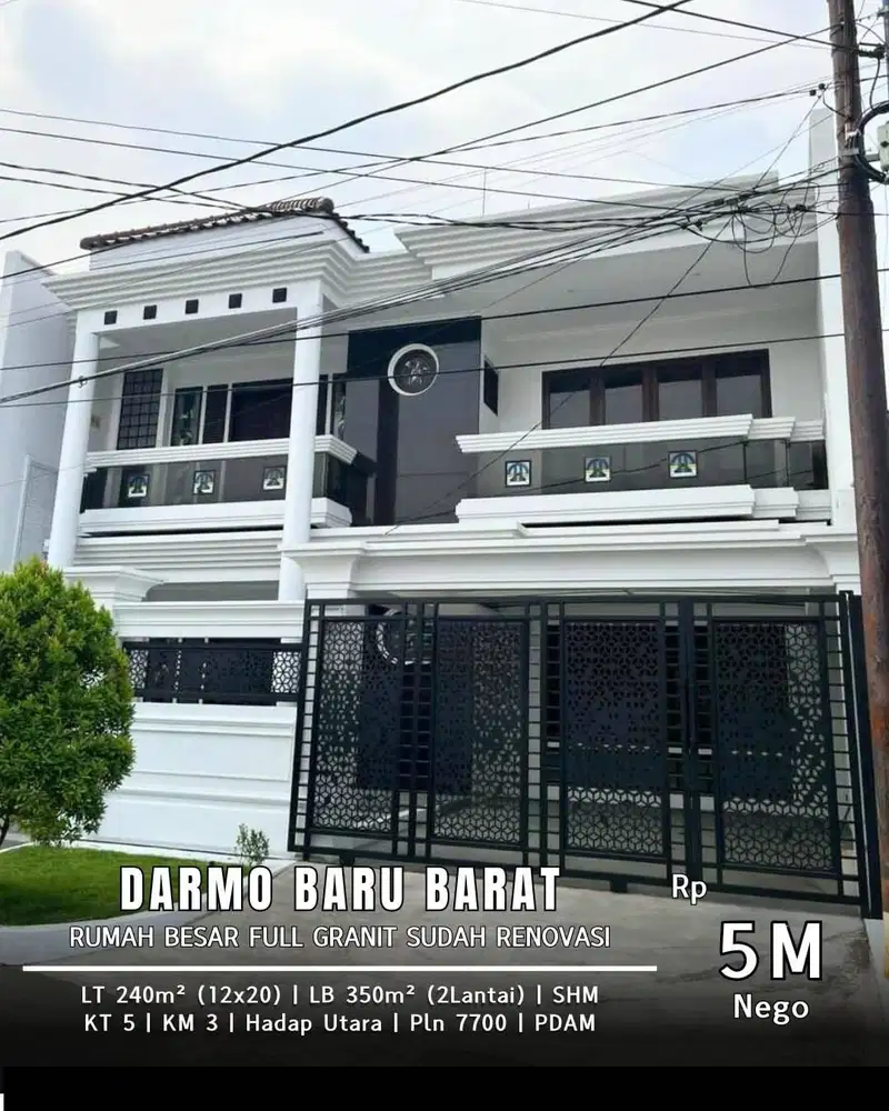 Dijual Rumah Darmo Baru Barat Sudah Renovasi Row Jalan 3 Mobil