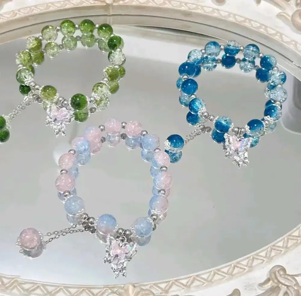 Gelang Kaca Kupu-kupu Estetik - bead Tahan Lama & Indah - Gift Chains