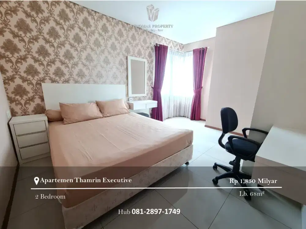 Dijual Apartement Thamrin Executive 2BR Full Furnished Lantai Rendah