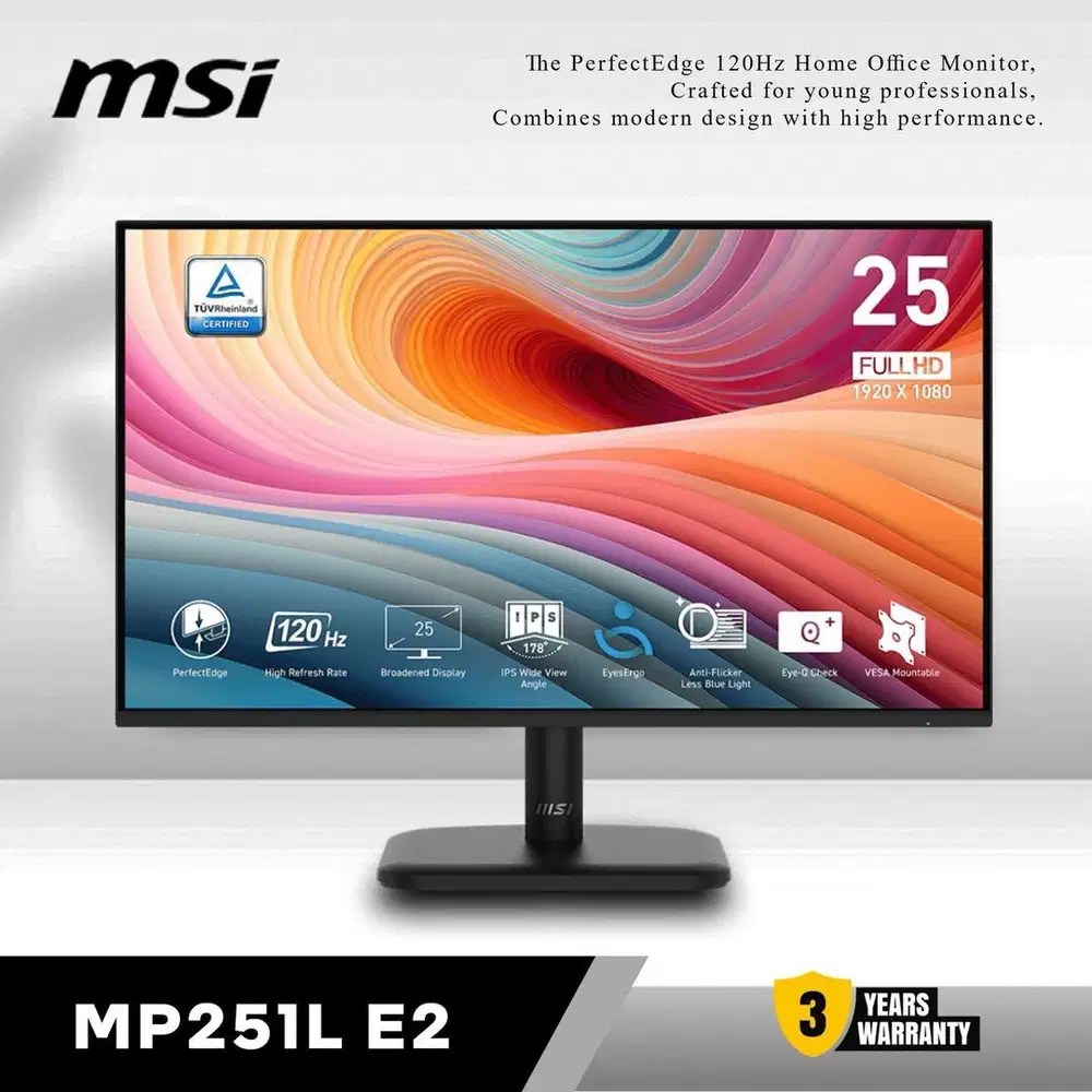 Monitor MSI MP251EL 25 inch 100Hz Ips Garansi 3Thn 1,2 jt aja