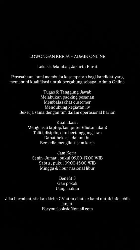 Lowongan kerja adm online fyl