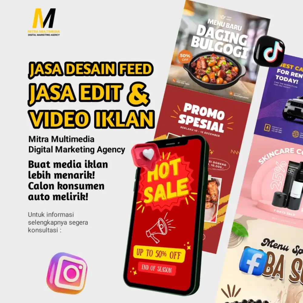 Jasa Pembuatan Video Iklan Reel Edit Video Desain Feed & Kelola Sosmed