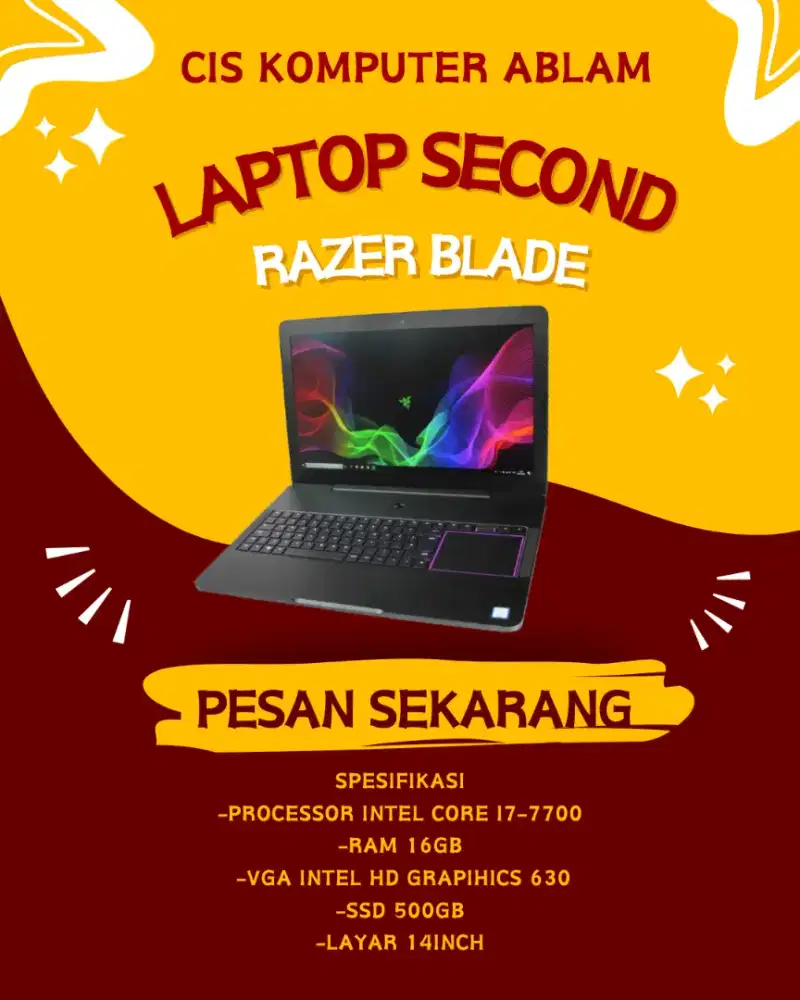 JUAL Laptop Second Razer blade