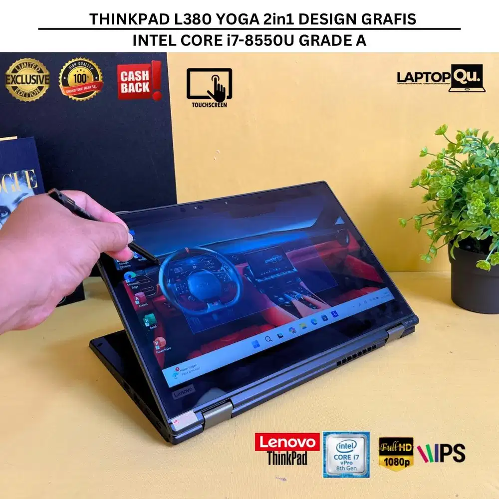 THINKPAD L380 YOGA 2in1 i7-8550U RAM 16GB/SSD 512GB/FHD IPS/GRADE A