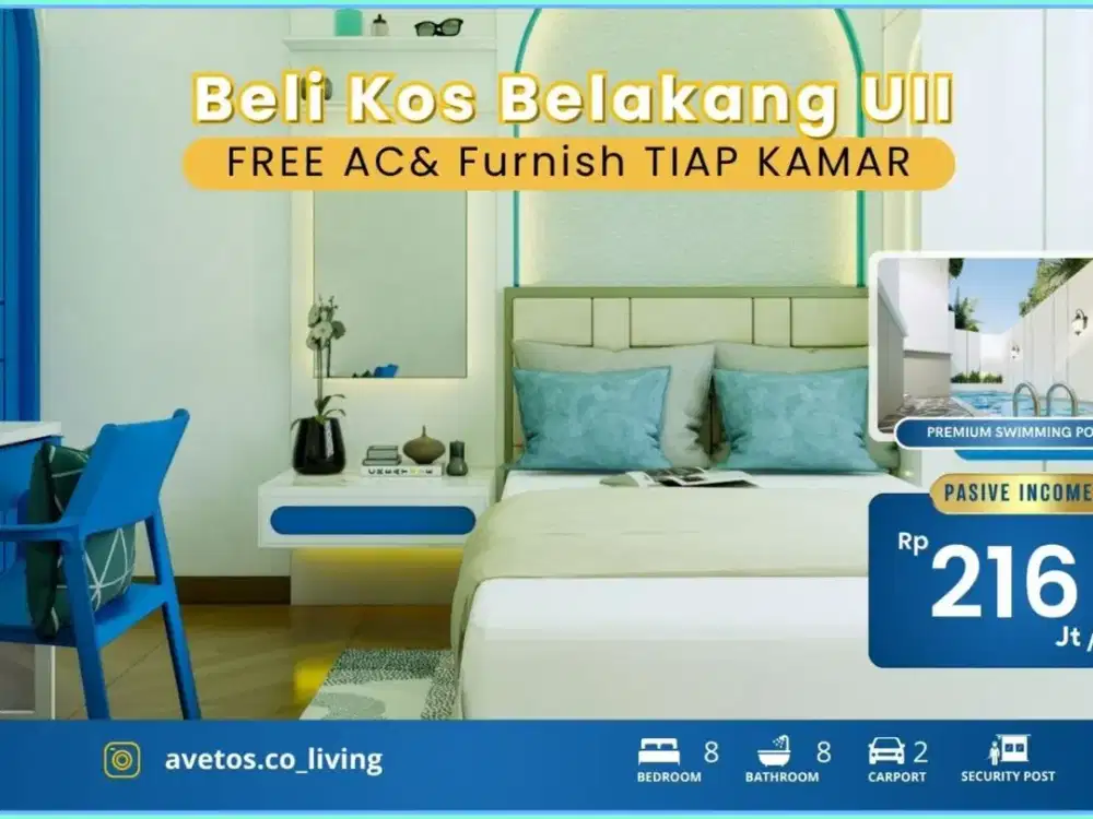 Rumah Kost Dijual Sleman Parkiran Luas Barat Kampus UII