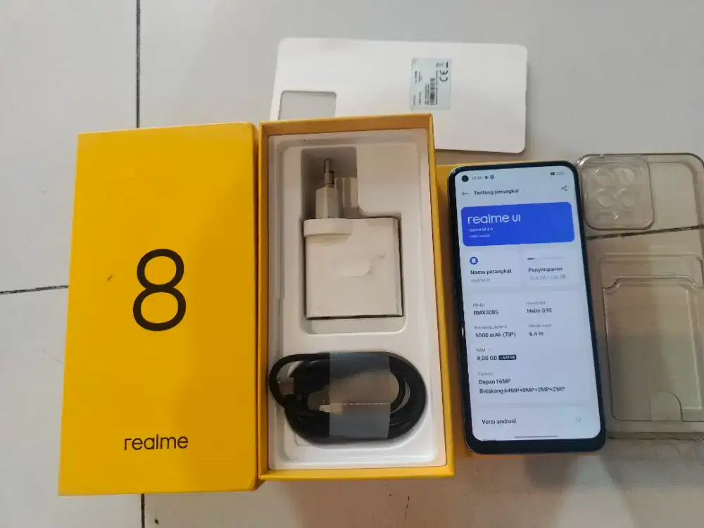 TERMURAH HP Realme 8 Fullset Second No minus