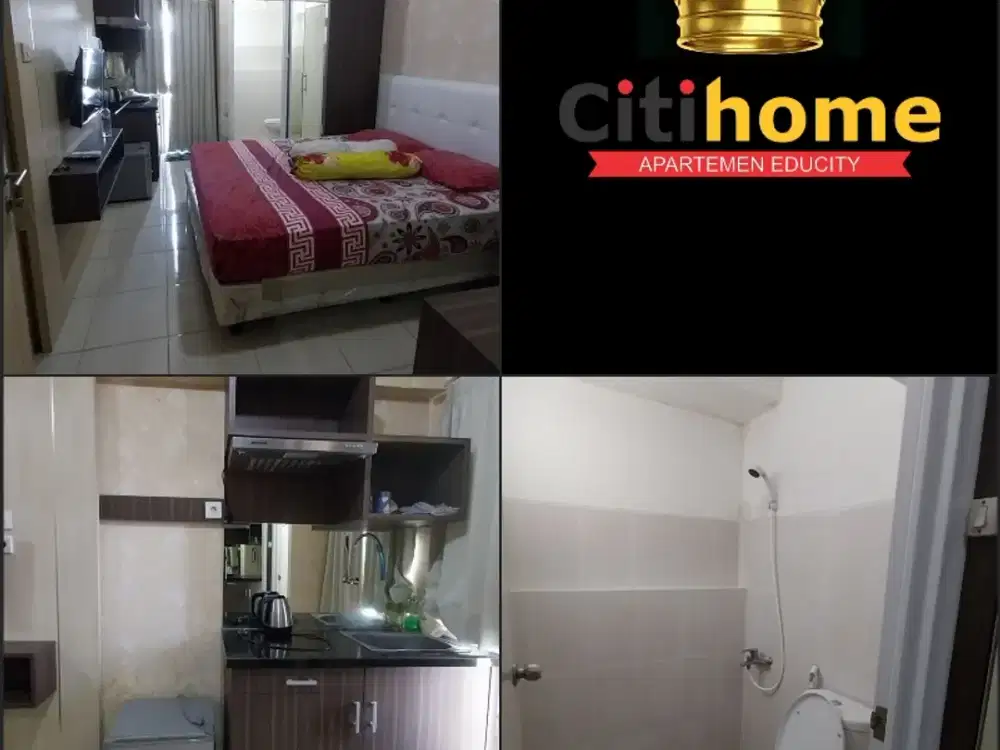 menyewakan apartemen educity 1br harian bycitihome
