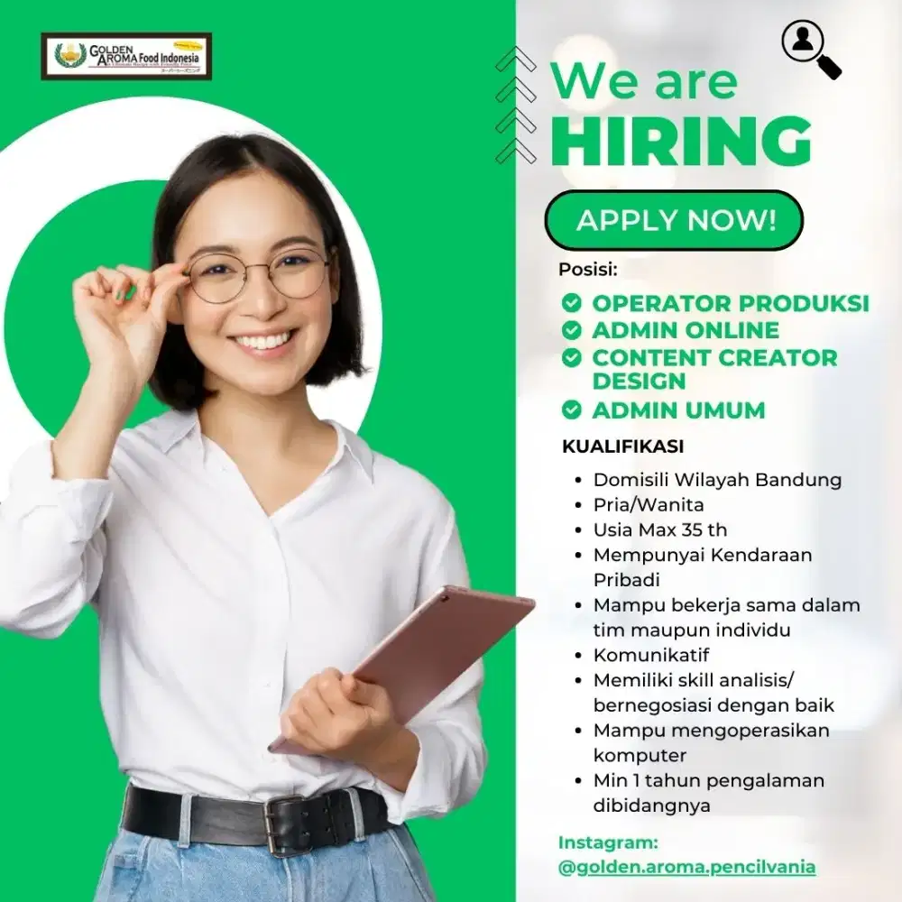 LowonganPekerjaanaAdmOnline,Operator,ContenCreatorDesign,AdmUmumSegera