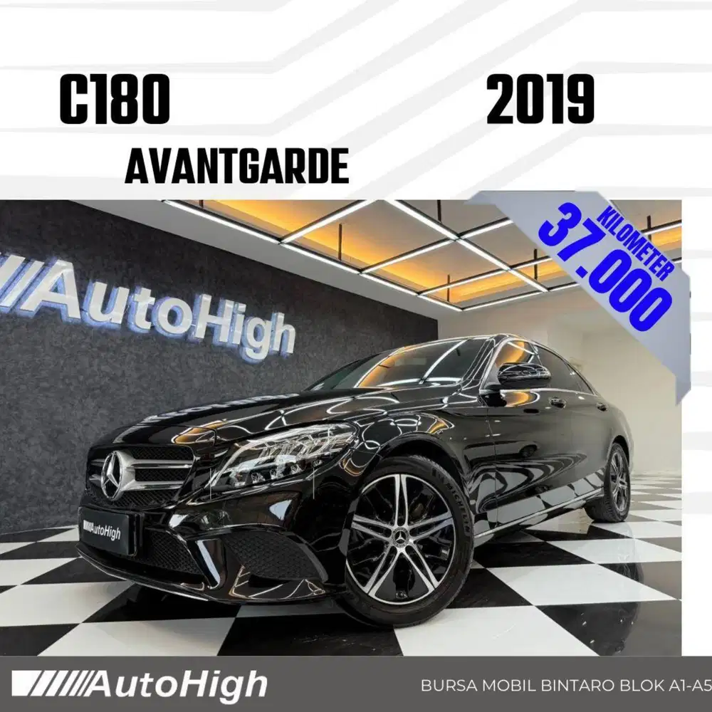 DP10% [Km37.000] C180 Avantgarde 2019 Black Reg 2020 #AUTOHIGH