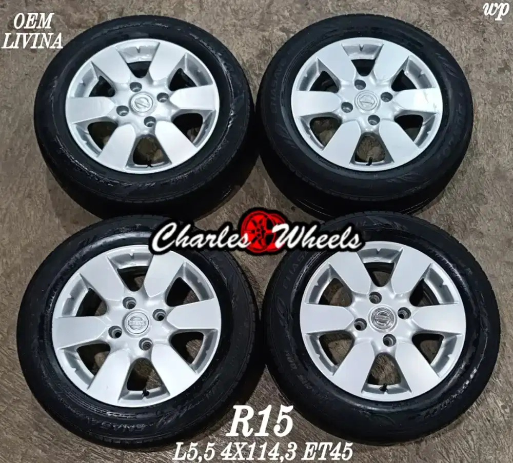 Jual velg + ban oem livina r15 4x114,3 avanza carry futura xenia dll