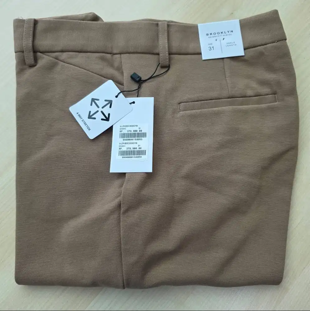 Celana panjang Pants Executive basic stretch skinny Brooklyn Khaki