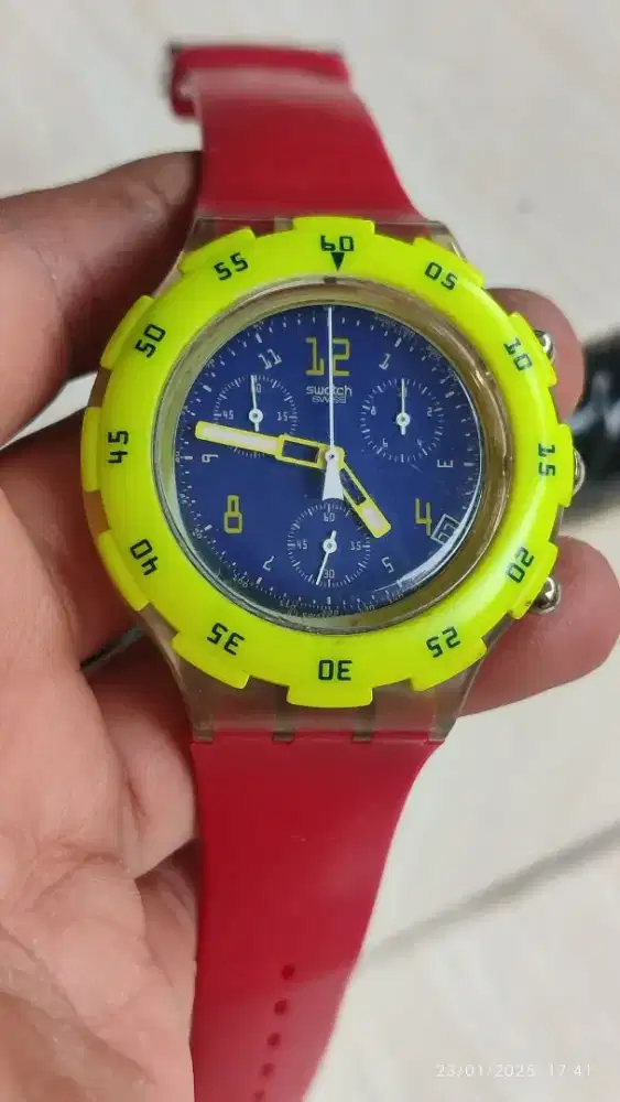 Jam tangan Swatch Aqua Chrono Blue dial
Original Vintage Big size