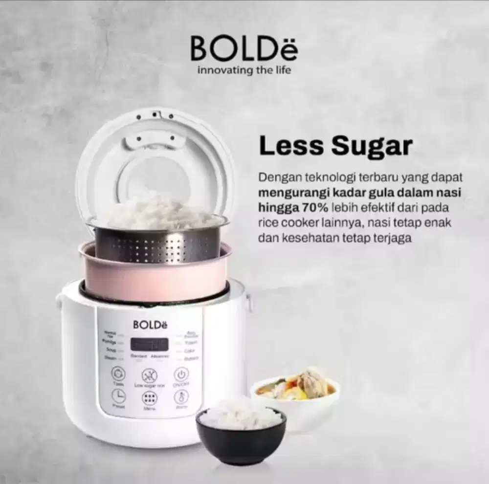 Dijual murah bolde smart digital rice cooker less sugar 1L