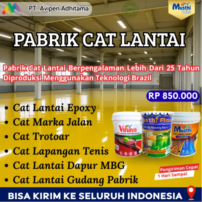 Cat Lapangan Tenis, Cat Lantai Epoxy 20 Kg, Cat Jalan Raya Jakarta