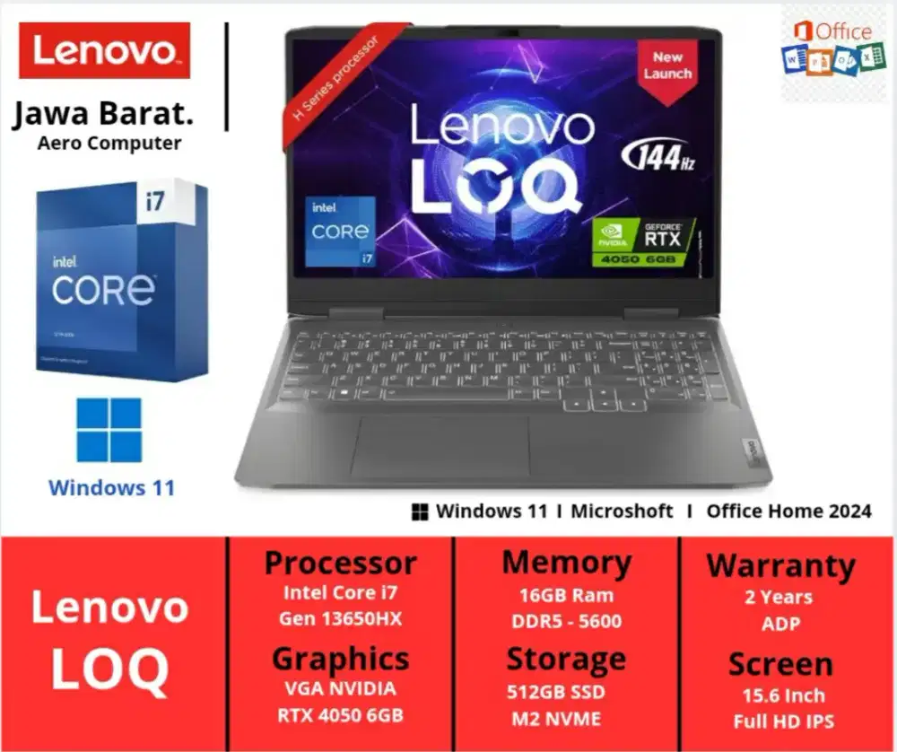 Lenovo LOQ Core i7 13650HX Ram 16GB RTX 4050 6GB