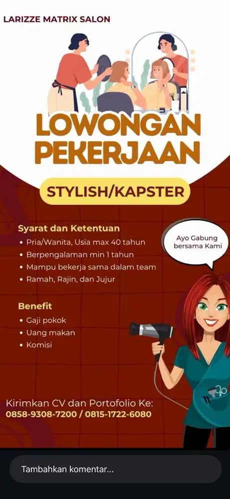 LOWONGAN KERJA SALON