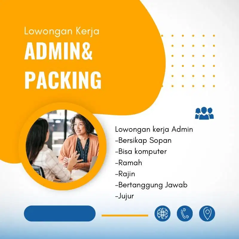 Dibutuhkan segera bagian Admin dan Packing diutamakan Wanita