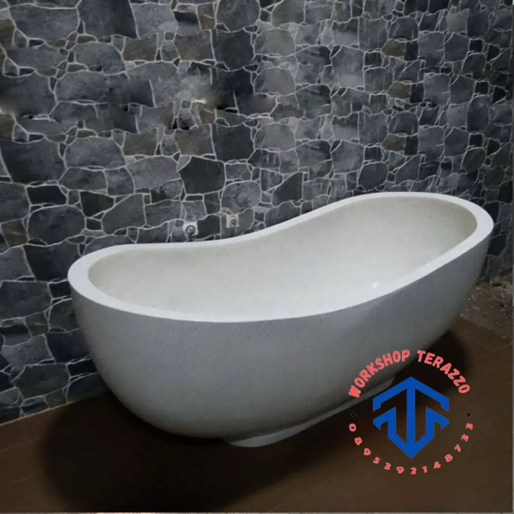 Bathtub Unik Lengkung Terazzo Handmade