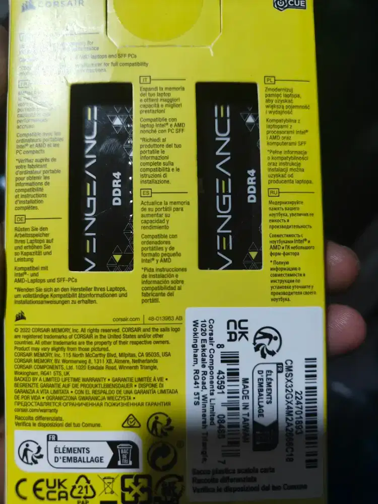 Memory Corsair Sodimm Vengeance DDR4 2x16GB PC 2666Mhz